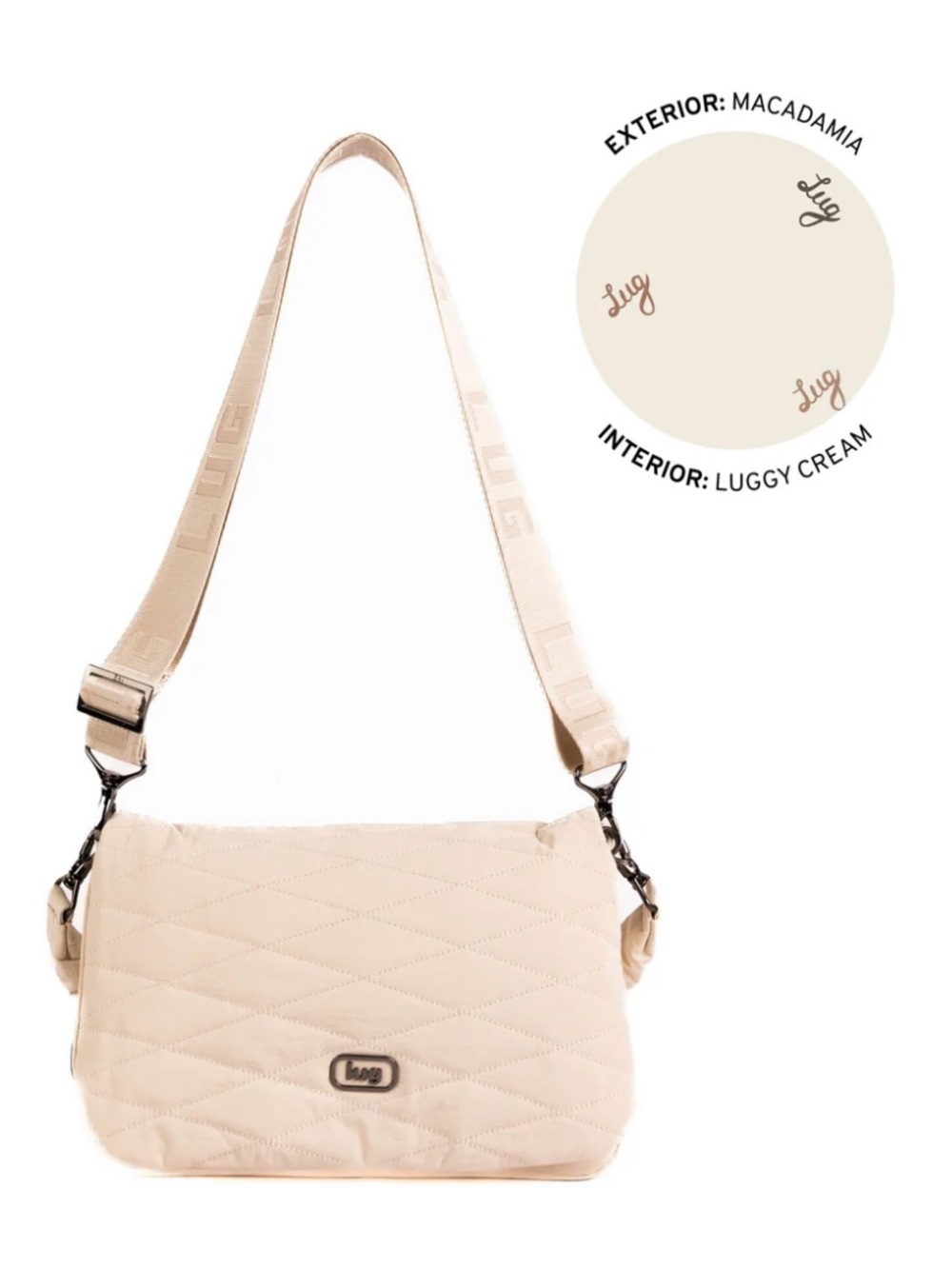 Lug Bina CloudGo Foldover Crossbody Bag Macadamia